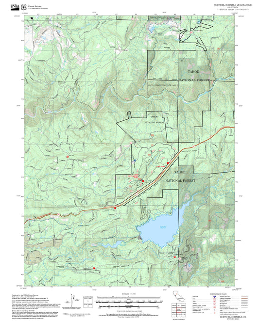 2025 Forest Service Topo Map of North Bloomfield California