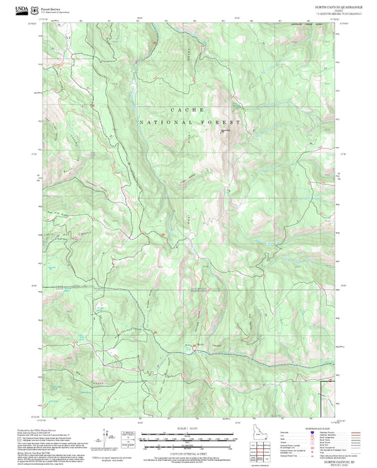 2025 Forest Service Topo Map of North Canyon Idaho