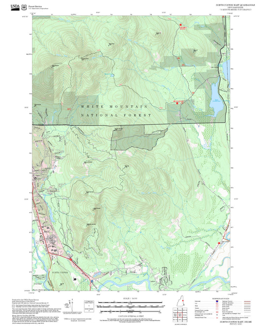 2025 Forest Service Topo Map of North Conway East New Hampshire