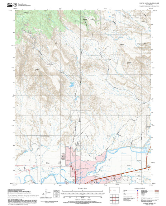 2025 Forest Service Topo Map of North Delta Colorado