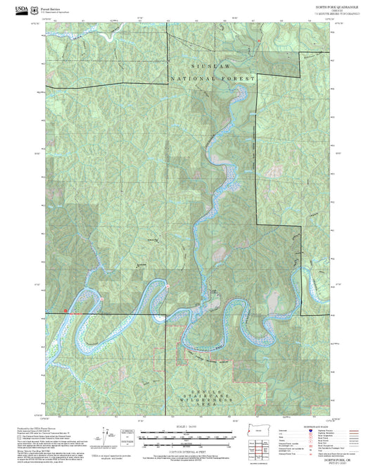2025 Forest Service Topo Map of North Fork Oregon