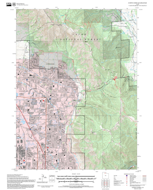 2025 Forest Service Topo Map of North Ogden Utah