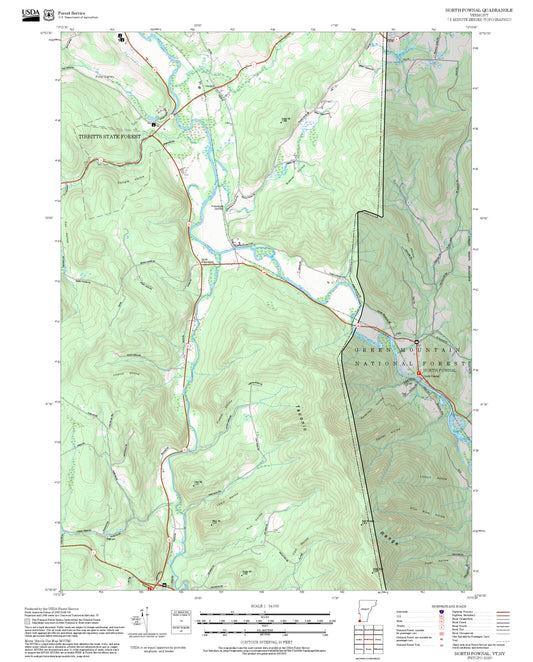 2025 Forest Service Topo Map of North Pownal Vermont