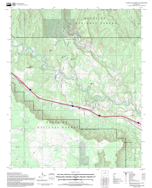 2025 Forest Service Topo Map of North San Ysidro New Mexico