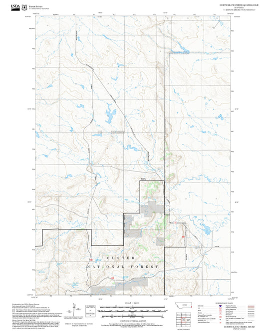 2025 Forest Service Topo Map of North Slick Creek Montana
