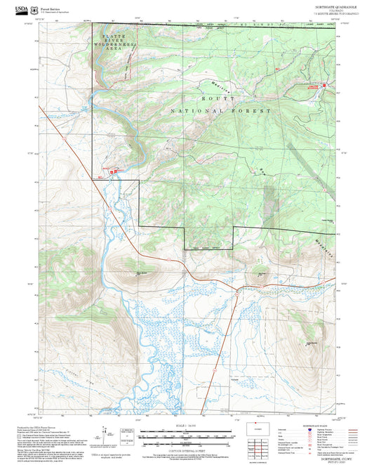 2025 Forest Service Topo Map of Northgate Colorado