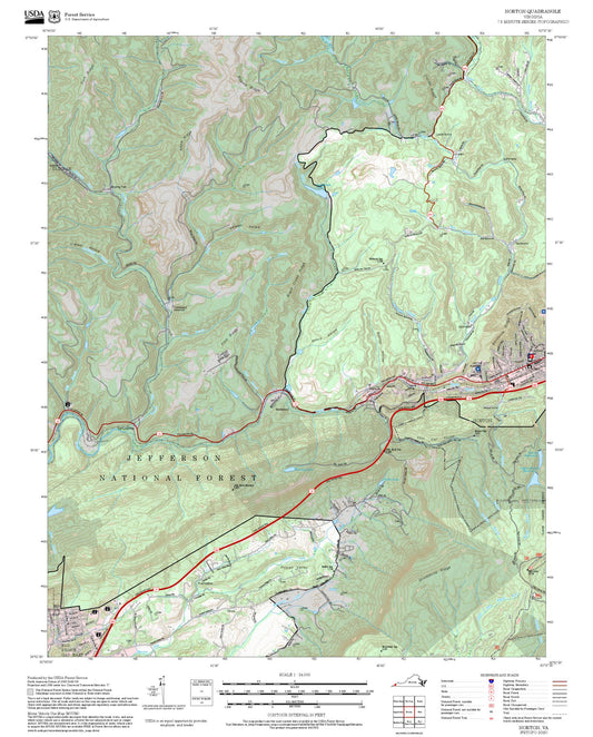 2025 Forest Service Topo Map of Norton Virginia