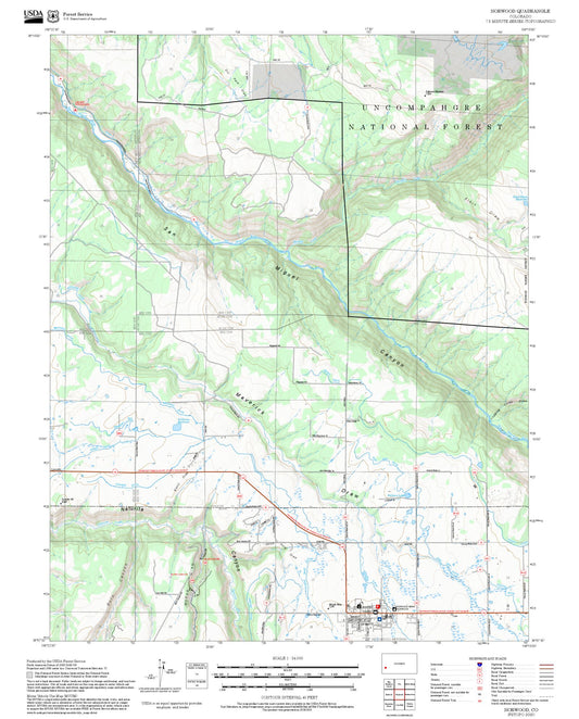 2025 Forest Service Topo Map of Norwood Colorado