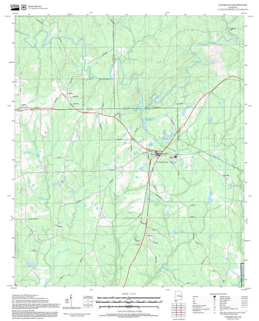 2025 Forest Service Topo Map of Notasulga Alabama