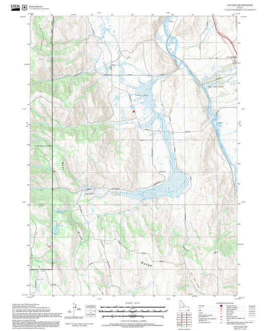 2025 Forest Service Topo Map of Nounan Idaho