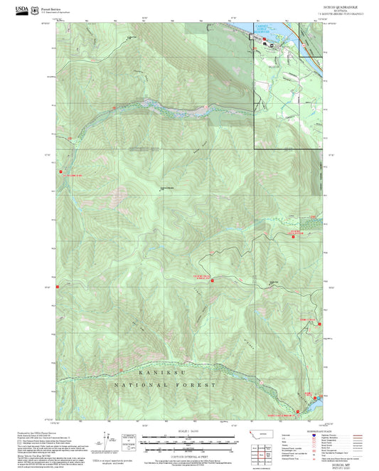 2025 Forest Service Topo Map of Noxon Montana