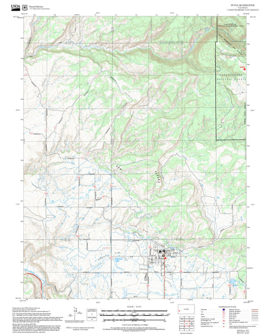 2025 Forest Service Topo Map of Nucla Colorado