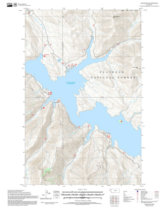 2025 Forest Service Topo Map of Nyack SW Montana