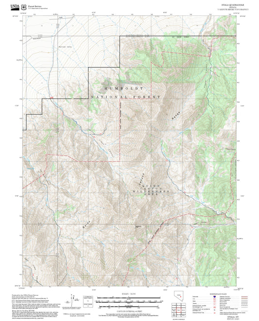 2025 Forest Service Topo Map of Nyala Nevada