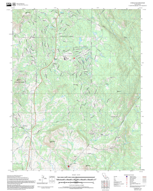 2025 Forest Service Topo Map of O'Neals California