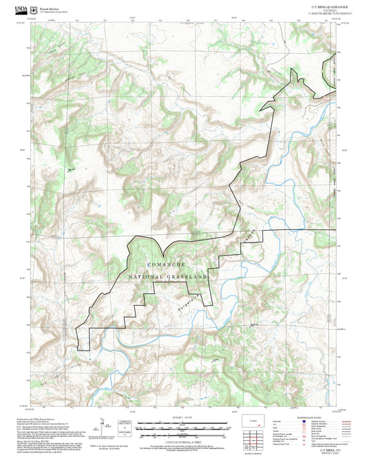 2025 Forest Service Topo Map of O V Mesa Colorado