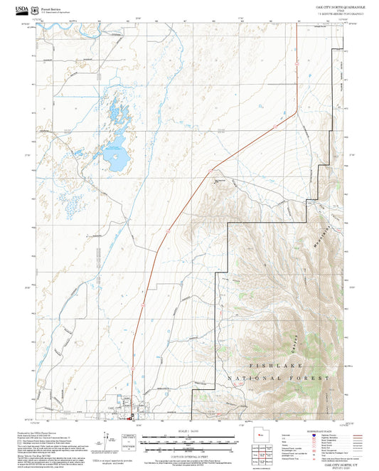 2025 Forest Service Topo Map of Oak City North Utah