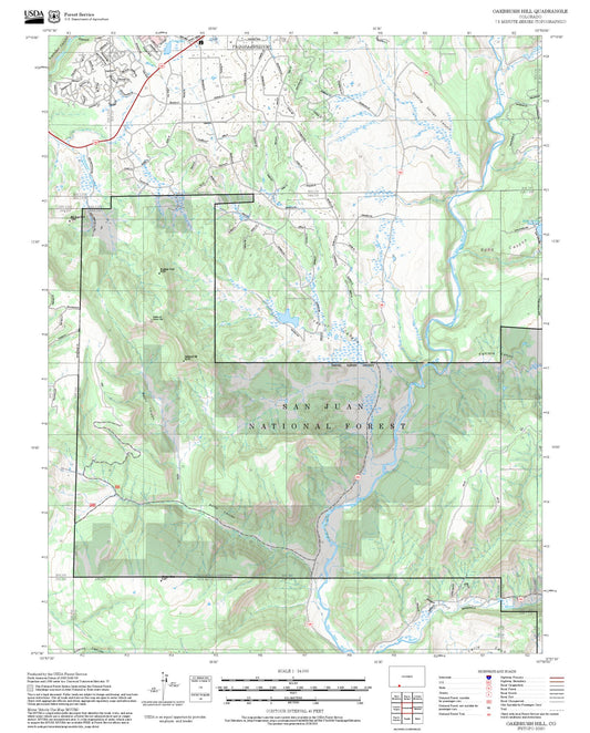 2025 Forest Service Topo Map of Oakbrush Hill Colorado