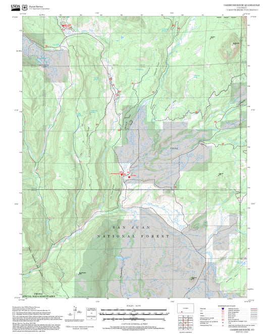 2025 Forest Service Topo Map of Oakbrush Ridge Colorado