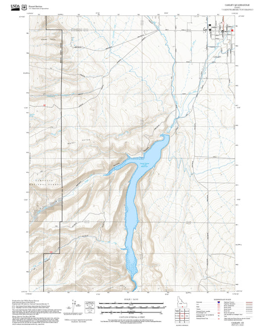 2025 Forest Service Topo Map of Oakley Idaho