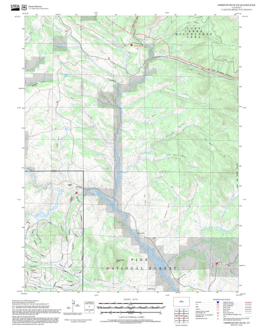 2025 Forest Service Topo Map of Observatory Rock Colorado
