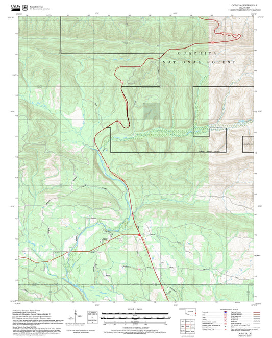 2025 Forest Service Topo Map of Octavia Oklahoma