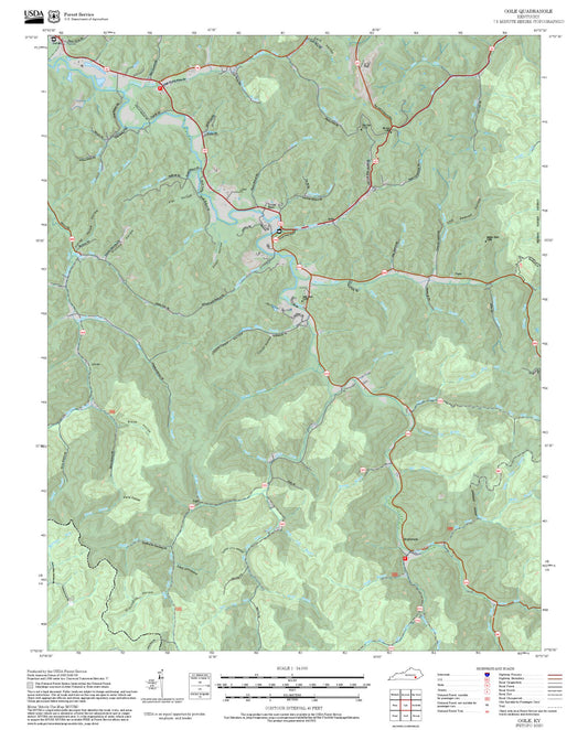 2025 Forest Service Topo Map of Ogle Kentucky