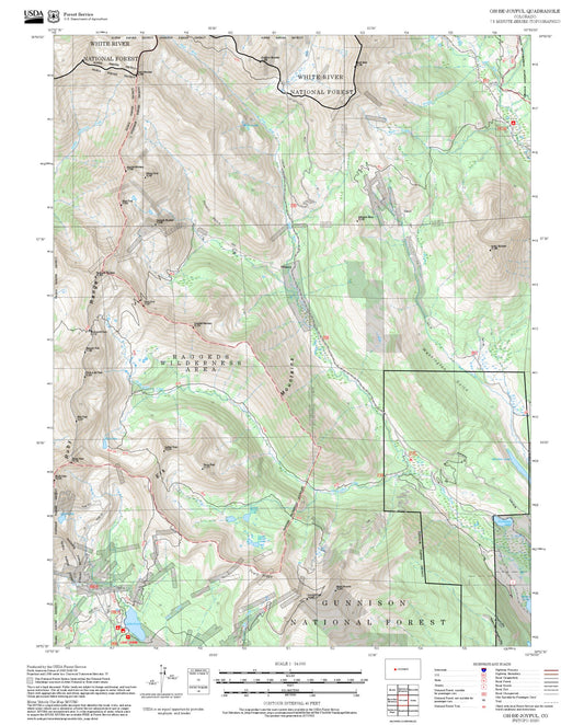 2025 Forest Service Topo Map of Oh-be-joyful Colorado