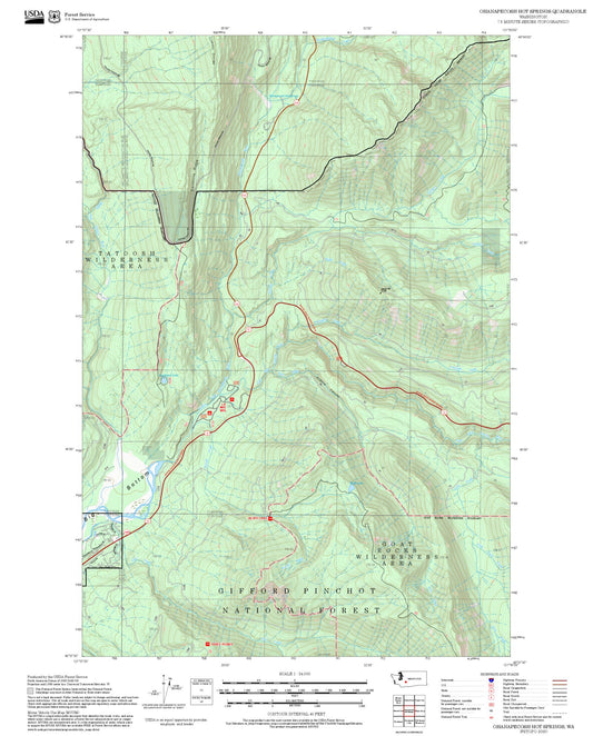 2025 Forest Service Topo Map of Ohanapecosh Hot Springs Washington