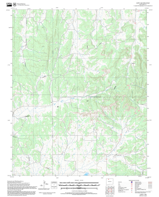 2025 Forest Service Topo Map of Ojito New Mexico