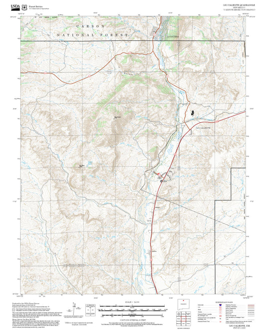 2025 Forest Service Topo Map of Ojo Caliente New Mexico