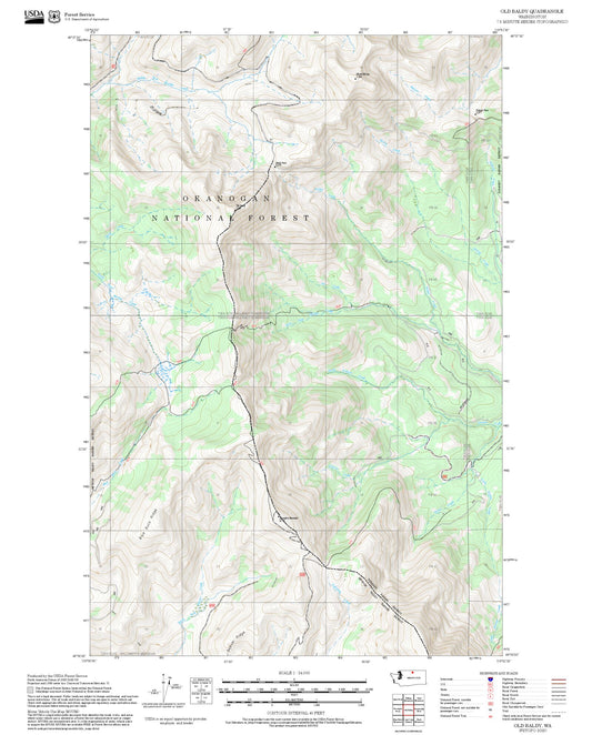 2025 Forest Service Topo Map of Old Baldy Washington