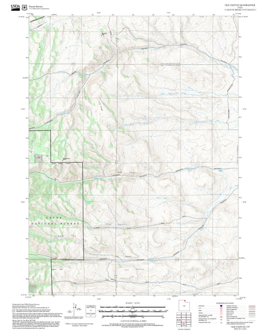 2025 Forest Service Topo Map of Old Canyon Utah