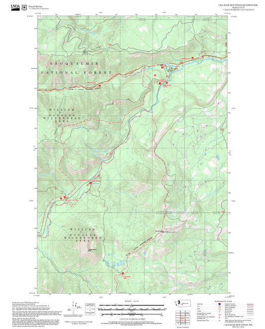 2025 Forest Service Topo Map of Old Scab Mountain Washington