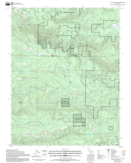2025 Forest Service Topo Map of Omo Ranch California