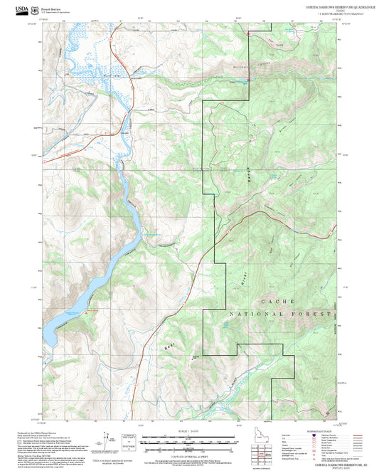 2025 Forest Service Topo Map of Oneida Narrows Reservoir Idaho