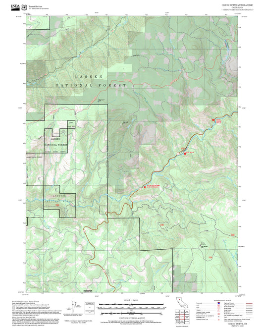2025 Forest Service Topo Map of Onion Butte California