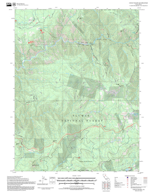 2025 Forest Service Topo Map of Onion Valley California