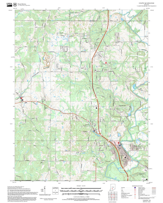 2025 Forest Service Topo Map of Oolitic Indiana