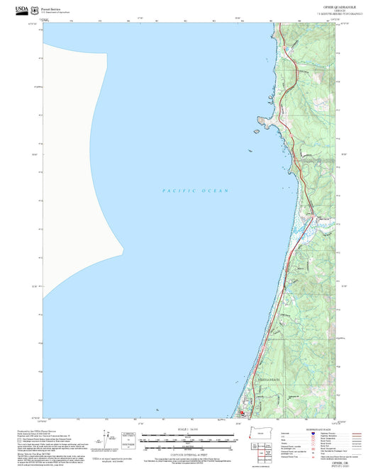 2025 Forest Service Topo Map of Ophir Oregon