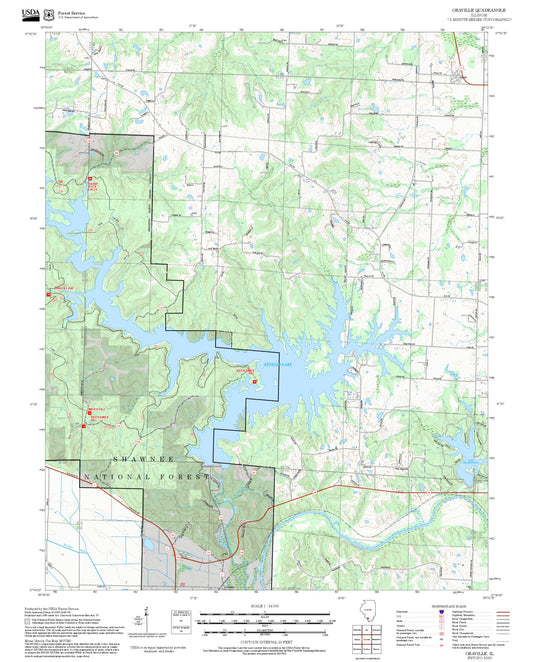 2025 Forest Service Topo Map of Oraville Illinois