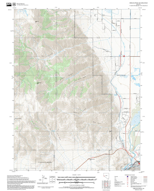 2025 Forest Service Topo Map of Oreana Peak Nevada