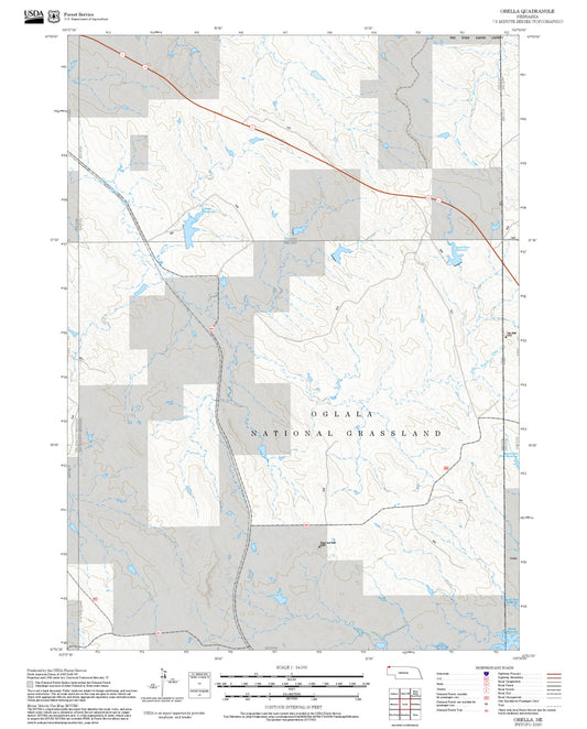 2025 Forest Service Topo Map of Orella Nebraska