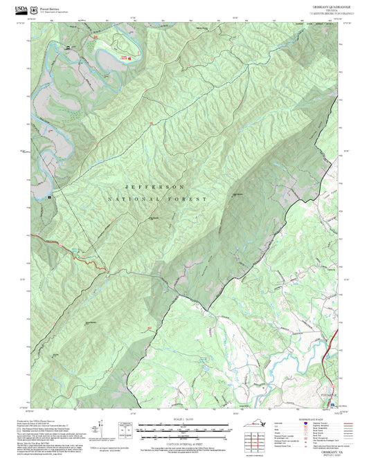 2025 Forest Service Topo Map of Oriskany Virginia