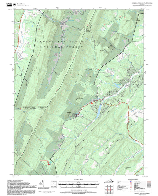 2025 Forest Service Topo Map of Orkney Springs Virginia