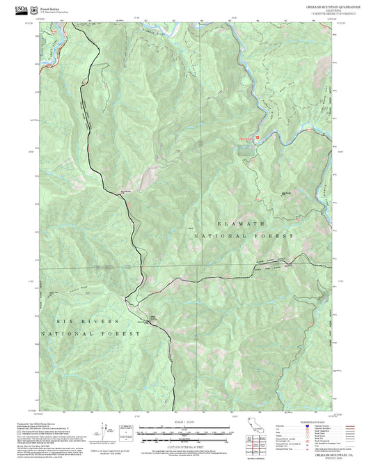 2025 Forest Service Topo Map of Orleans Mountain California