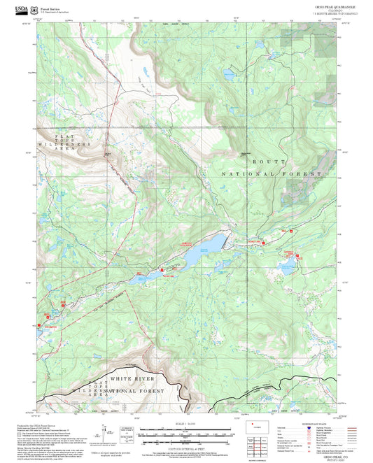 2025 Forest Service Topo Map of Orno Peak Colorado
