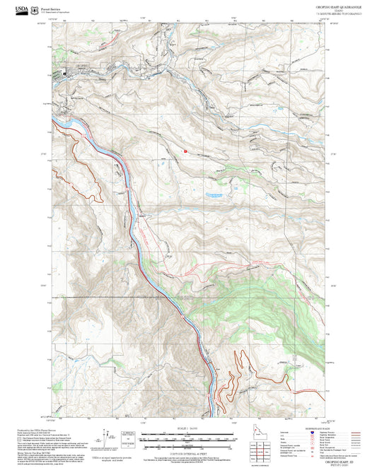 2025 Forest Service Topo Map of Orofino East Idaho