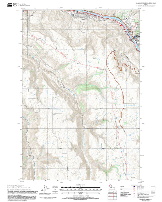 2025 Forest Service Topo Map of Orofino West Idaho