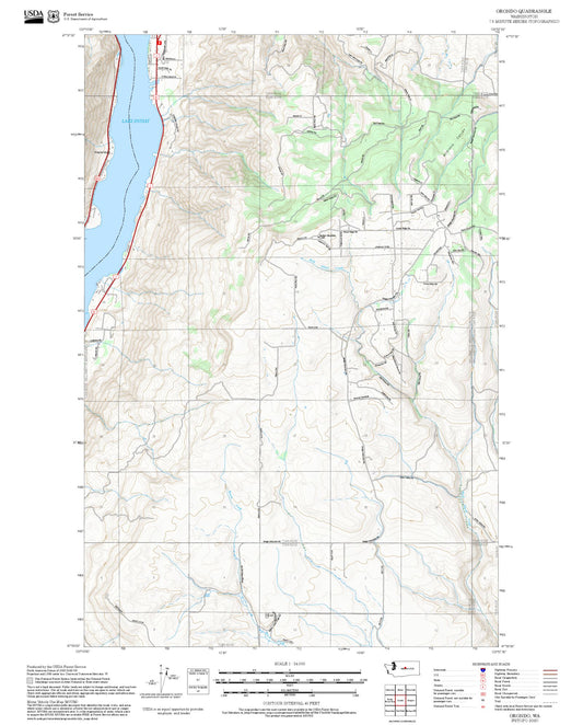 2025 Forest Service Topo Map of Orondo Washington